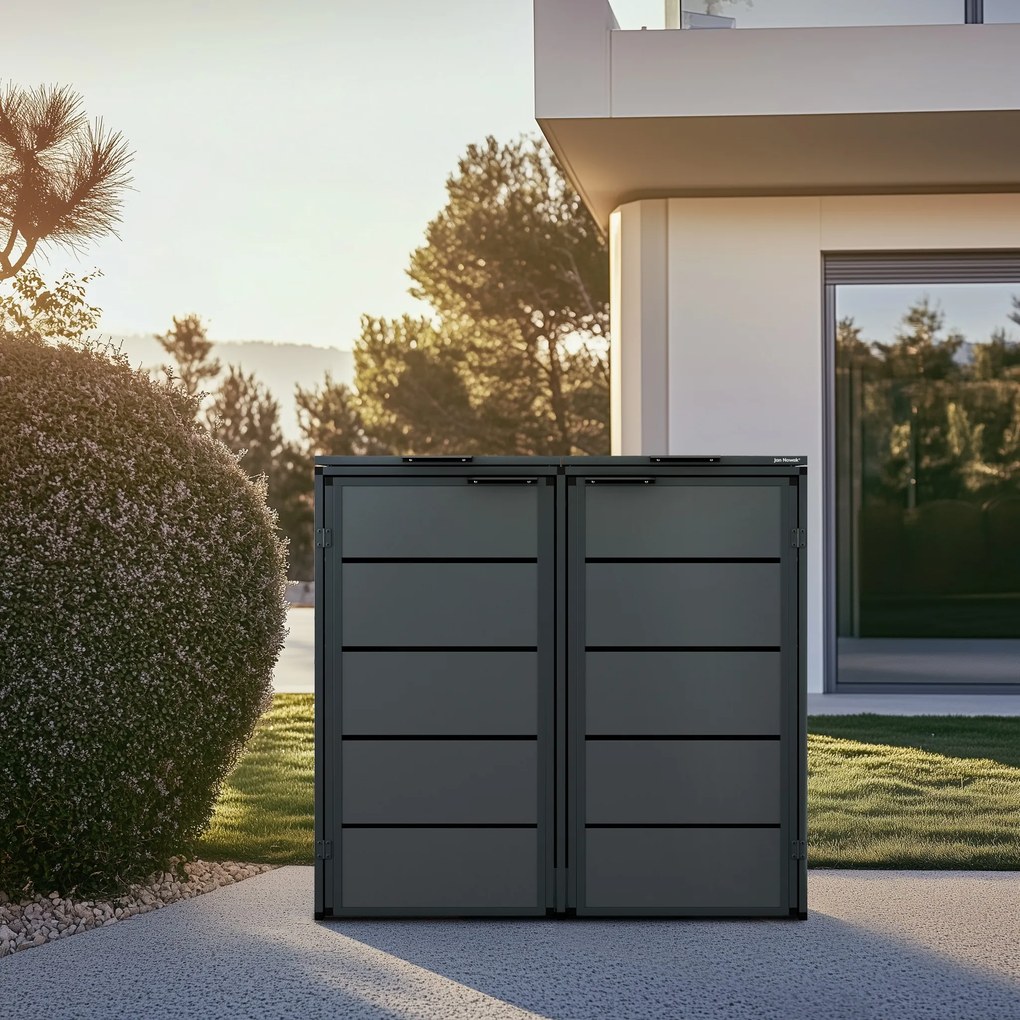 Zabudowa śmietnikowa 240L dwukomorowa, antracyt
