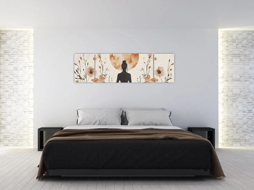 Obraz - Pomarańczowa joga (170x50 cm)