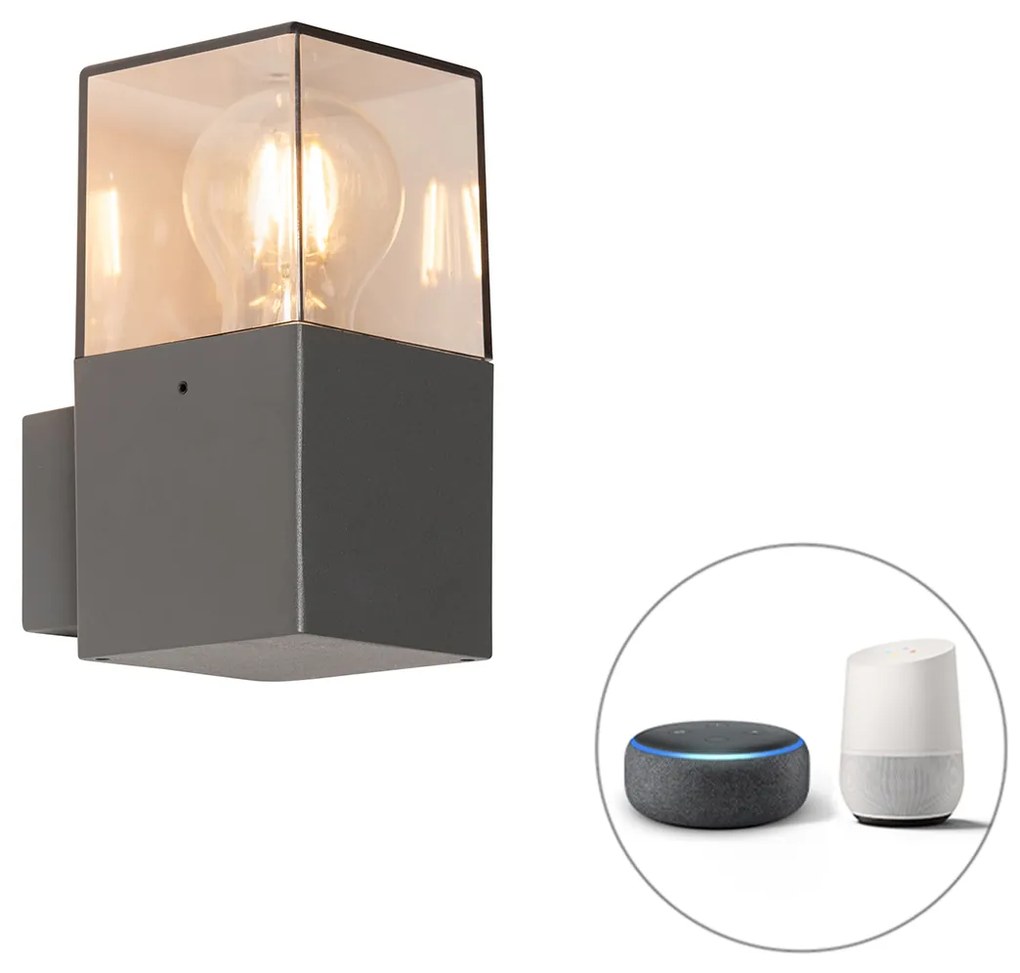 Zewnetrzna Inteligentna nowoczesna lampa ścienna zewnętrzna antracytowa IP44 z WiFi P45 - Denmark Nowoczesny Oswietlenie zewnetrzne