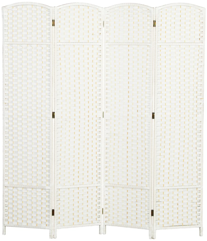 HOMCOM 4-częściowy parawan, składana zasłona, ściana osłonowa do salonu, sypialni, biura domowego, Biały