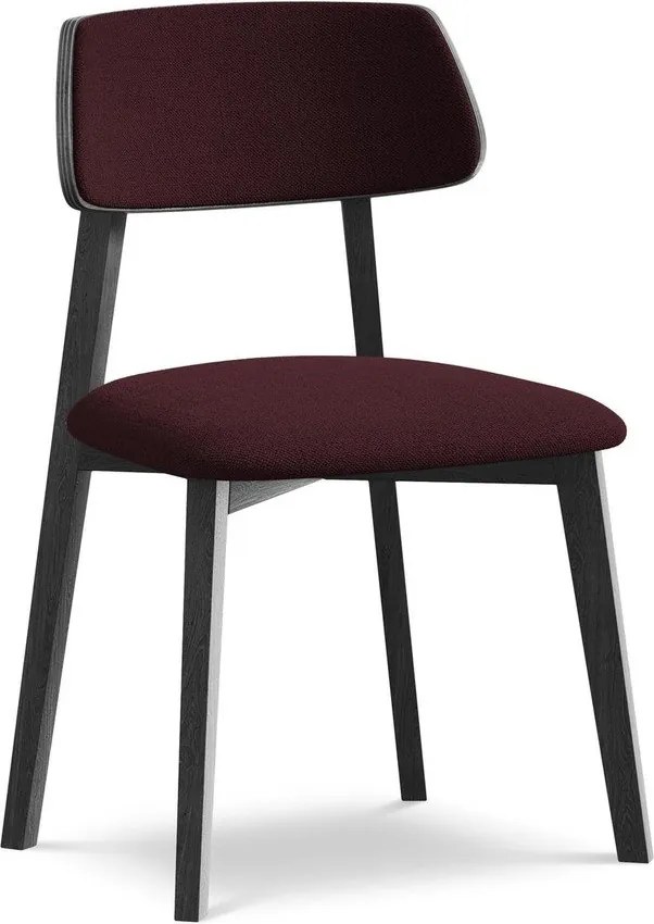 Bordowe krzesło z litego drewna Niu – Makamii