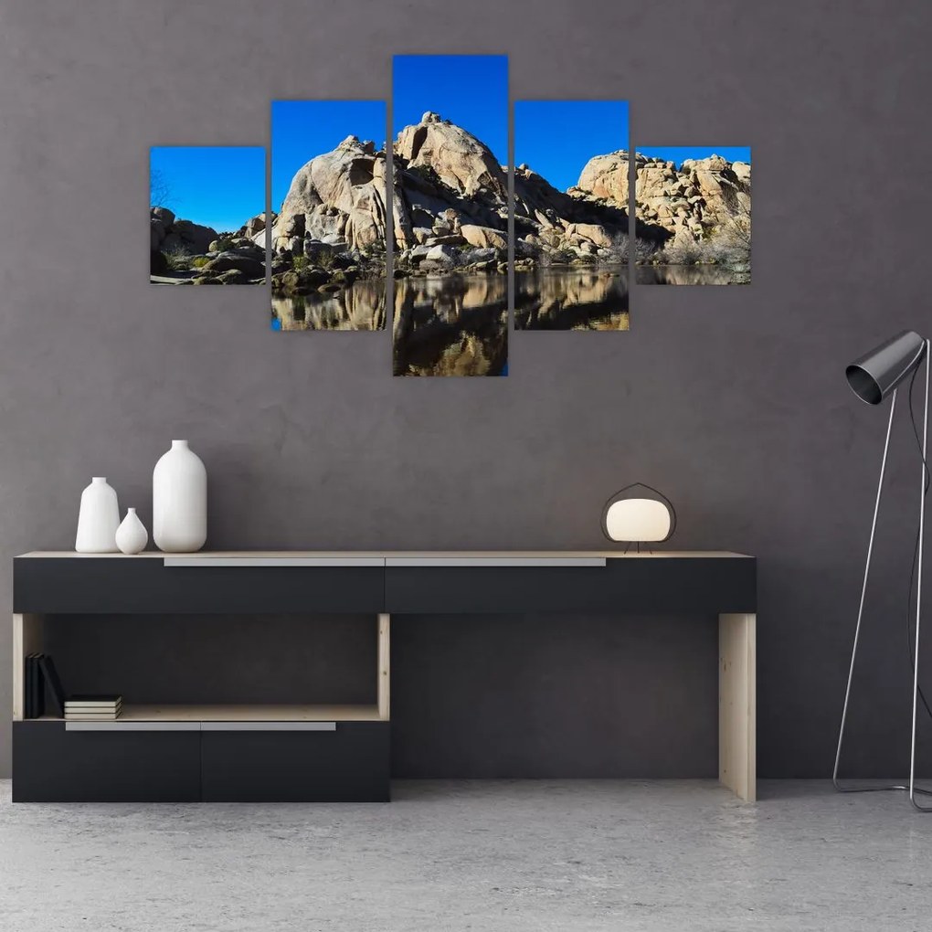 Obraz odbicia skał (125x70 cm)