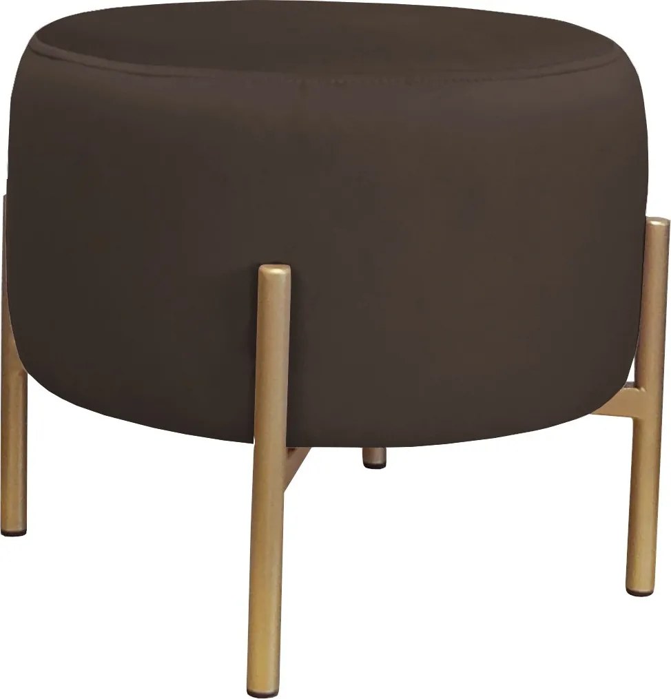 Pufa OLA loft ławka podnóżek metal : Kolor Stelaża - Złoty, Kolor tkaniny - VELVET - MG05, Typ tkaniny - Velvet