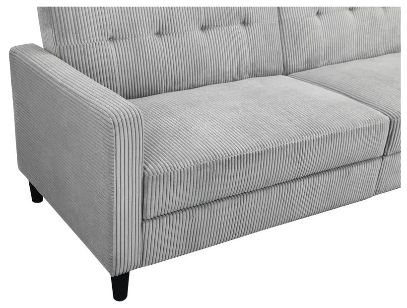 Jasnoszara sztruksowa rozkładana sofa 82 cm Hartford – Støraa