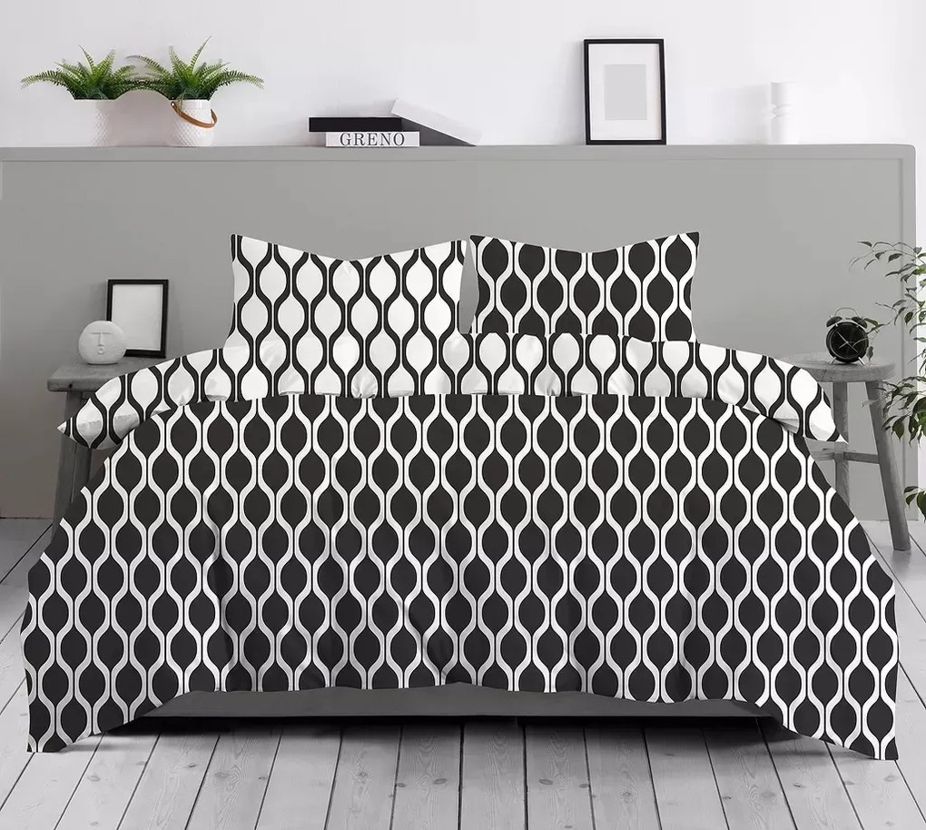 Pościel bawełniana Premium Bielbaw 220x200 Imo czarna GRENO
