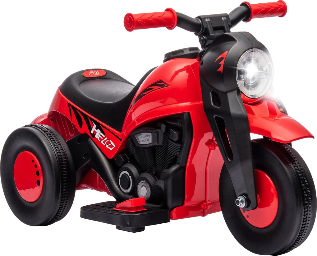 AIYAPLAY Motocykl Dla Dzieci Elektryczny, 6V Motocykl Dla Dzieci z Muzyką, Bąbelkami 2,5-3 km/h, dla Dzieci w Wieku 2-5 lat