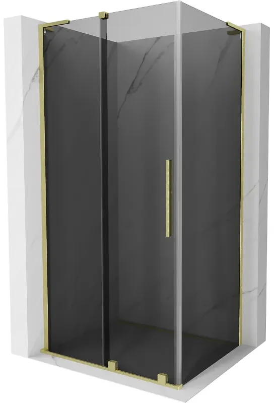 Mexen Velar L kabina prysznicowa rozsuwana 90 x 85 cm, grafit, złota szczotkowana - 871-090-085-43-55