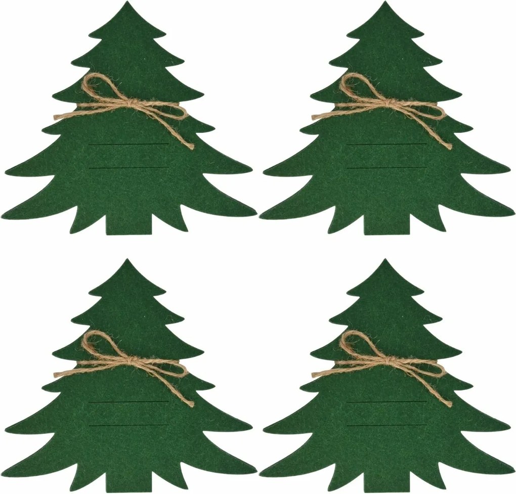 Kieszeń na sztućce X-Mas Tree zielony, zestaw 4 szt.