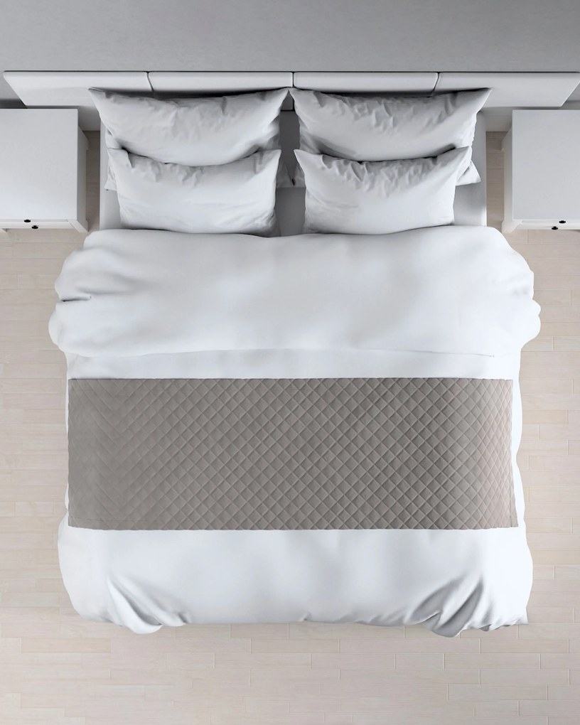 Narzuta hotelowa bieżnik Velvet 60x200cm kolor szary tkanina połyskliwa, welwetowa