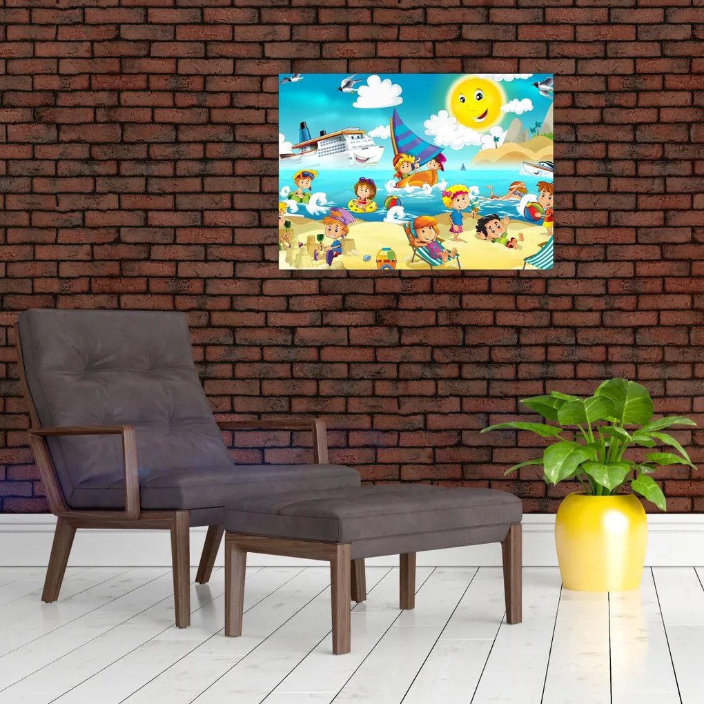 Obraz - Dzień na plaży (70x50 cm)