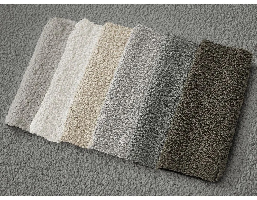 Ciemnoszary narożnik z materiału bouclé (lewostronny/z szezlongiem) Leonore – Bobochic Paris