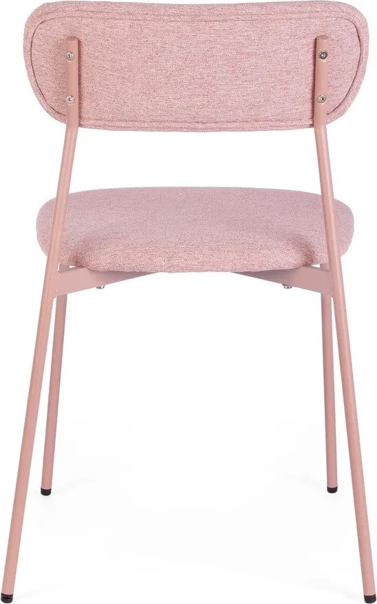 Różowe tapicerowane krzesło Inka – Yes Everyday
