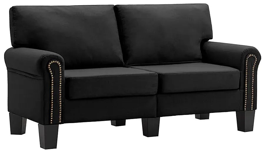 Luksusowa dwuosobowa sofa czarna - Alaia 2X