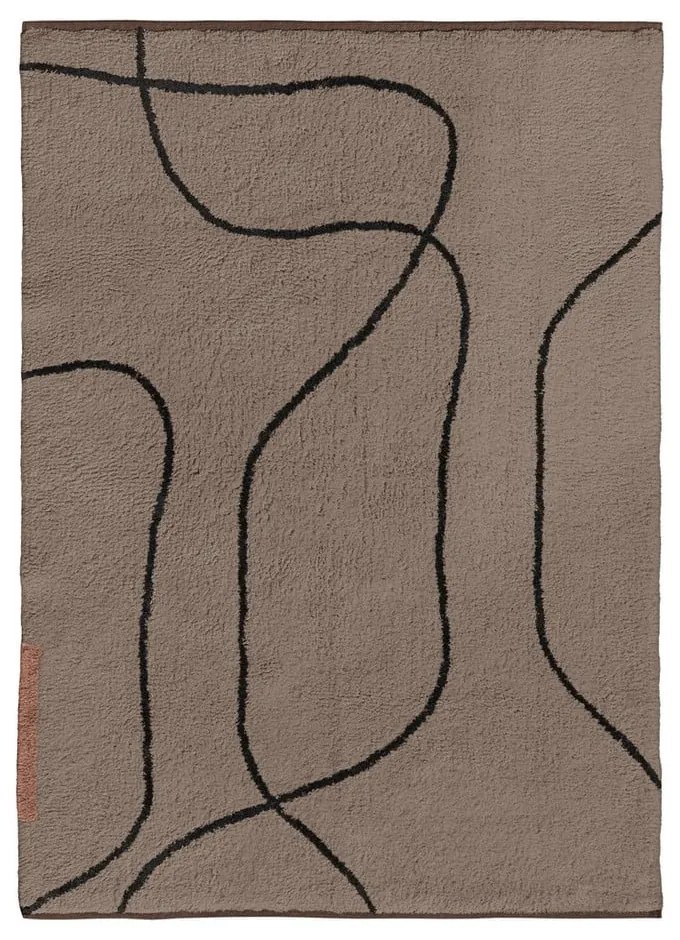 Brązowy bawełniany dywan odpowiedni do prania 100x140 cm Shadow – Mette Ditmer Denmark