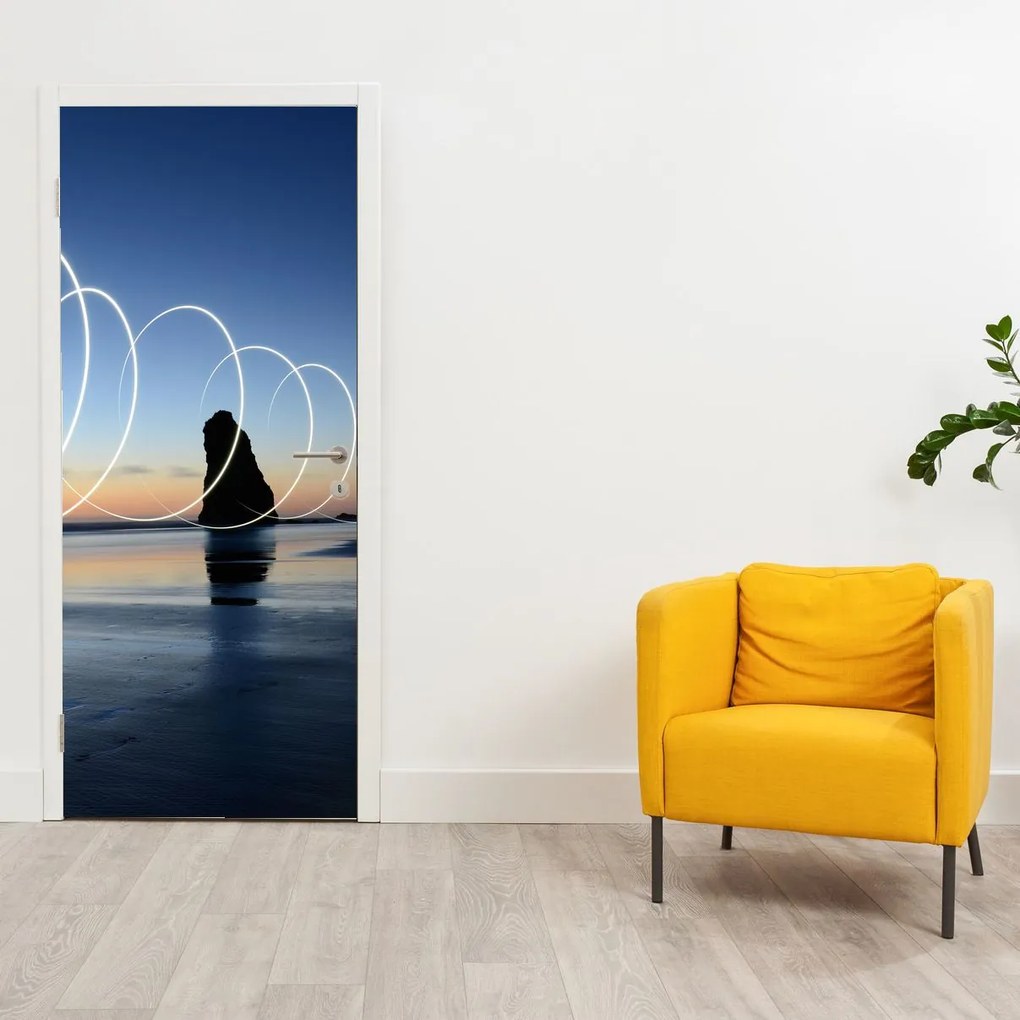 Fototapeta na drzwi - Plaża o zachodzie Słońca (95x205cm)