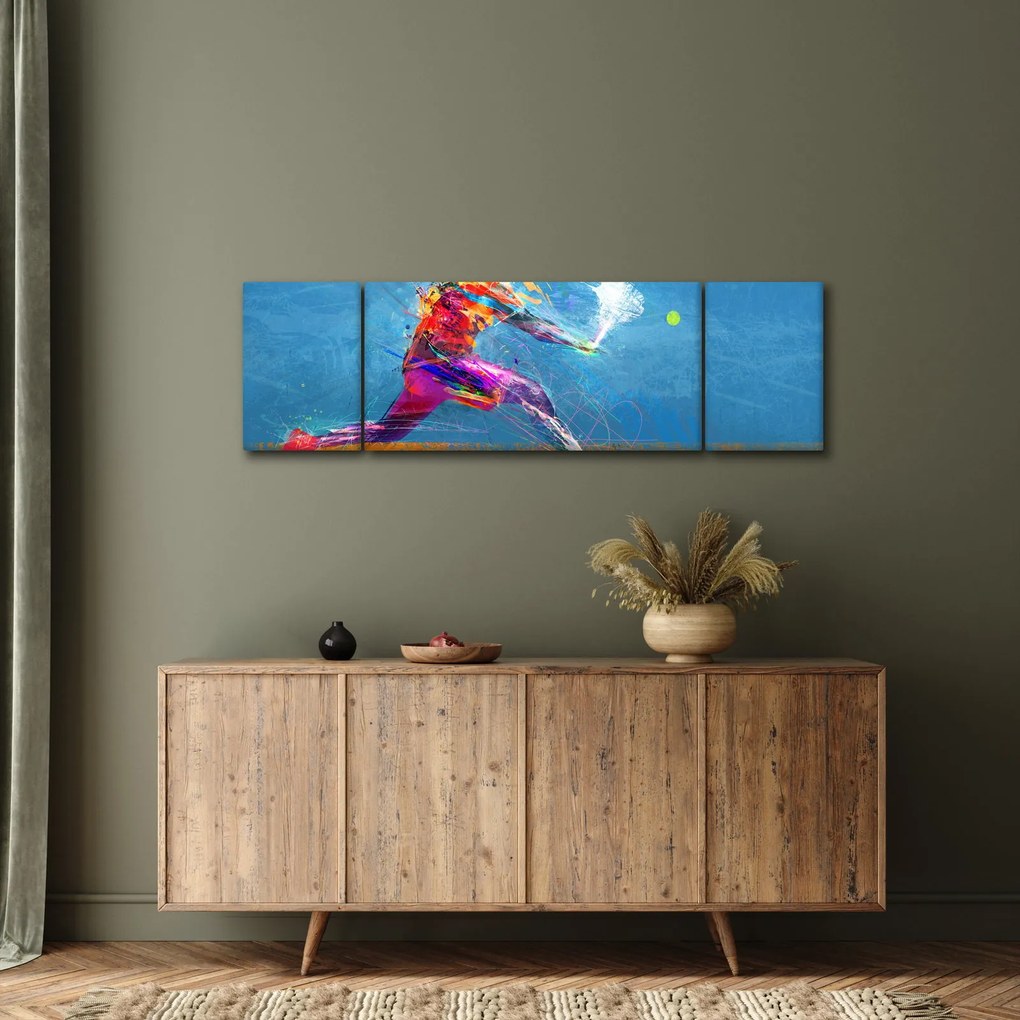 Obraz - Malowany tenisista (170x50 cm)