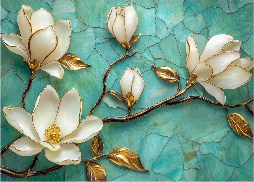 Obraz na szkle - 3D magnolie (70x50 cm)