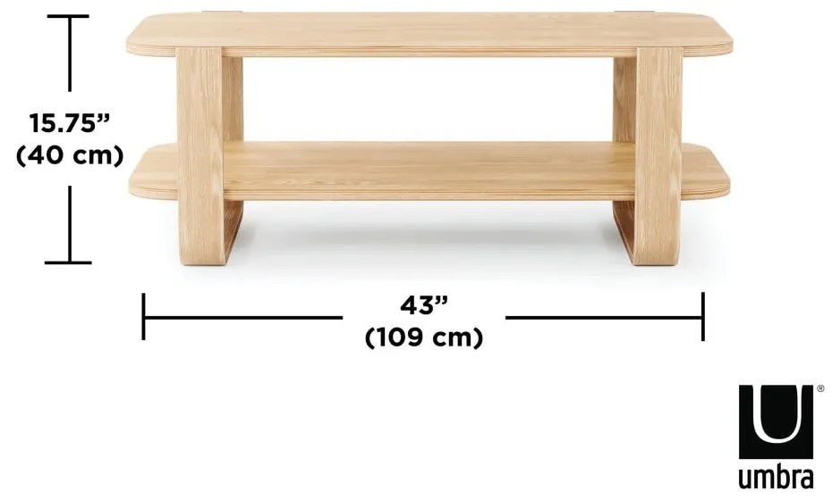 Stolik z drewna eukaliptusowego 55x109 cm Bellwood – Umbra