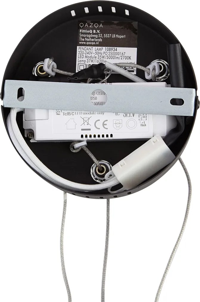 Designerska lampa wisząca czarna okrągła z 3-stopniowym ściemnianiem - Krisscross