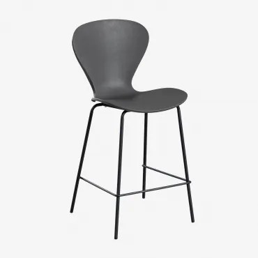 Zestaw 4 Wysokich Stołków Uit ↑65 Cm & Czarny & Ciemnoszary Polipropylen & Polipropylen - Sklum