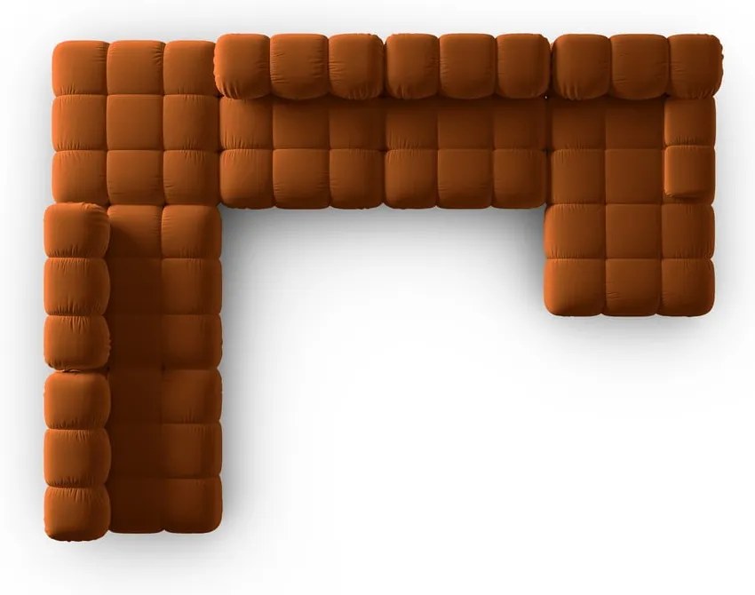 Pomarańczowa aksamitna sofa 379 cm Bellis – Micadoni Home