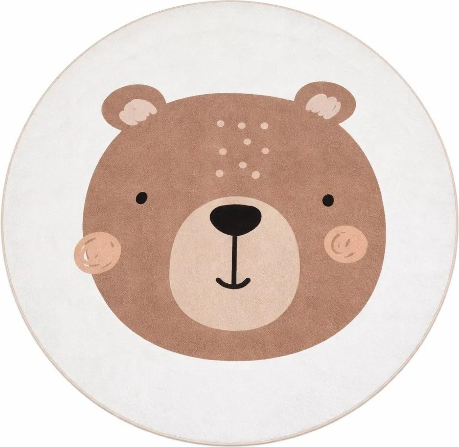 Brązowo-kremowy dywan dziecięcy odpowiedni do prania ø120 cm Teddy Bear – Mila Home