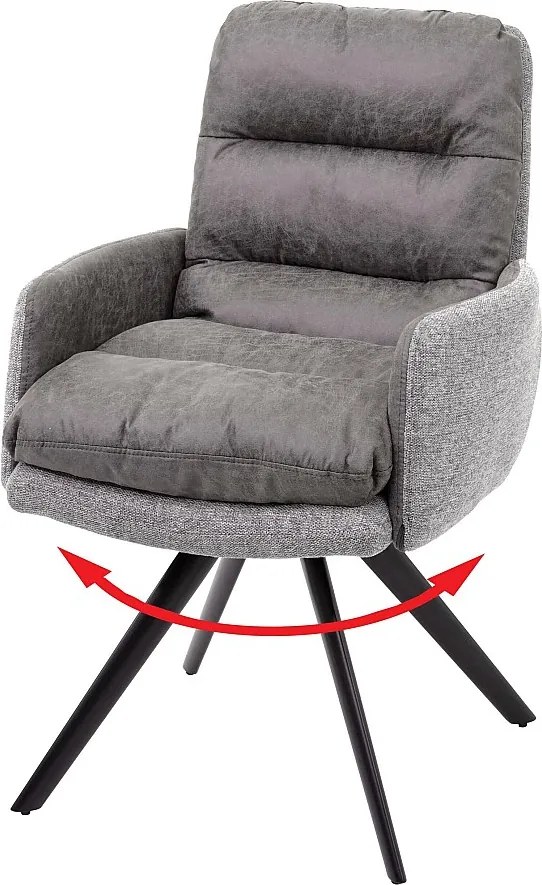 Krzesło do jadalni MCW-G66,  jasnoszary, z podłokietnikiem