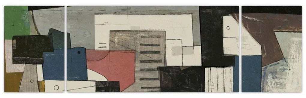 Obraz - Abstrakcja, kubizm (170x50 cm)