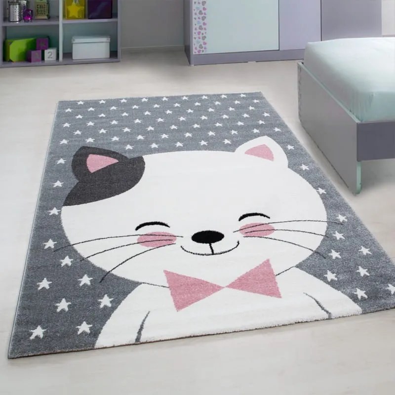 Dywan dziecięcy Kids Kotek różowy 120 cm x 170 cm
