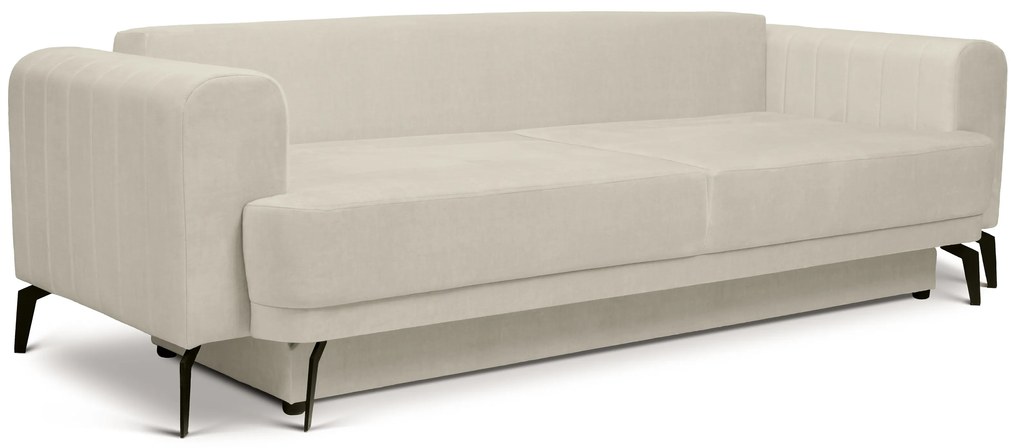 Kanapa Luzano z funkcją spania - kremowy welur Vogue 1