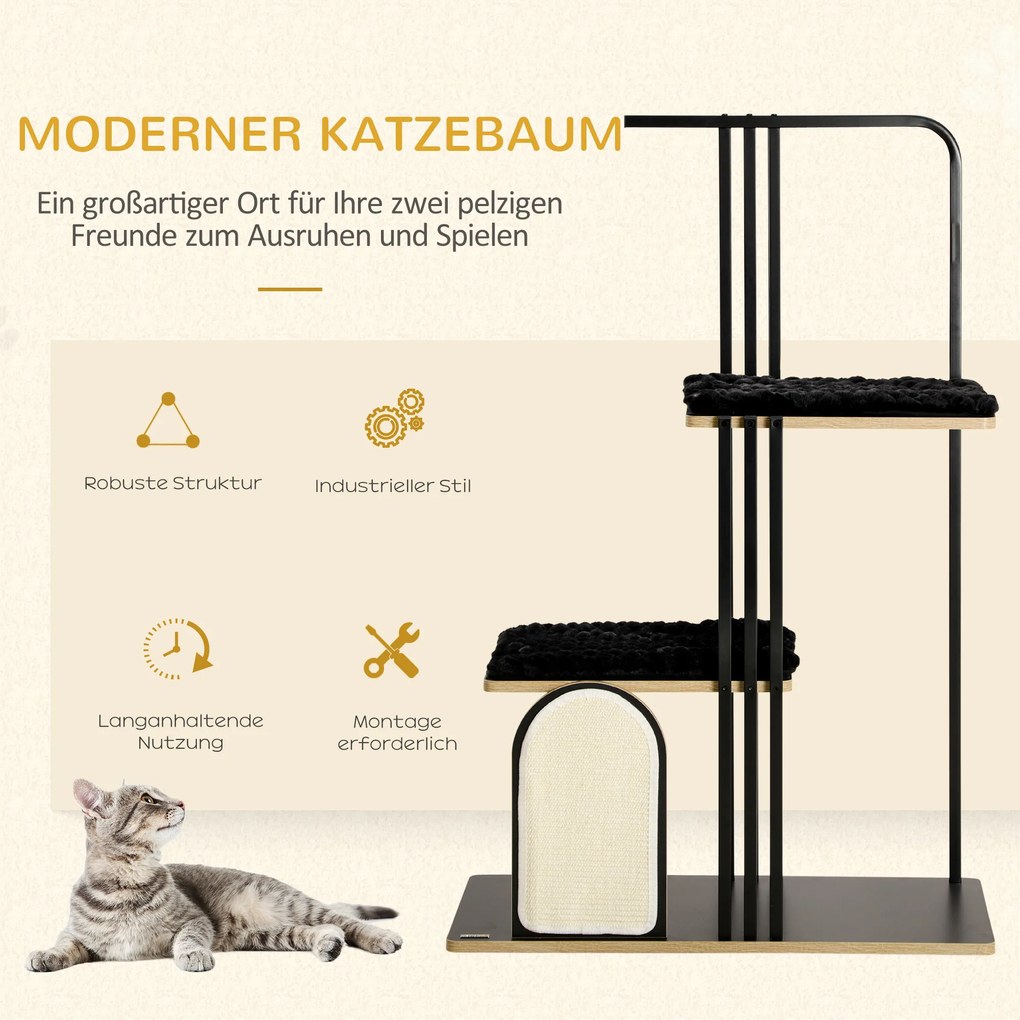 PawHut Drzewko do Drapania dla Kota z Poduszką Stalowa Konstrukcja Wysoka Jakość | Aosom PL
