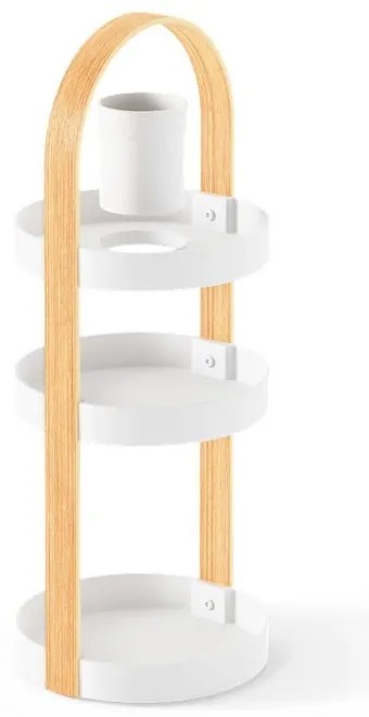 Biało-naturalny drewniany organizer łazienkowy Bellwood – Umbra
