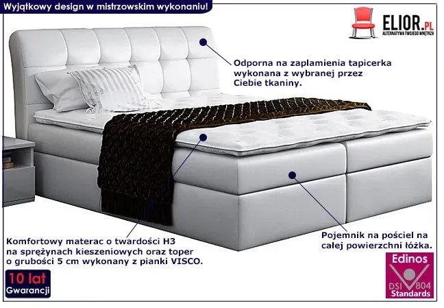 Kontynentalne łóżko małżeńskie Imar 180x200 - 44 kolory