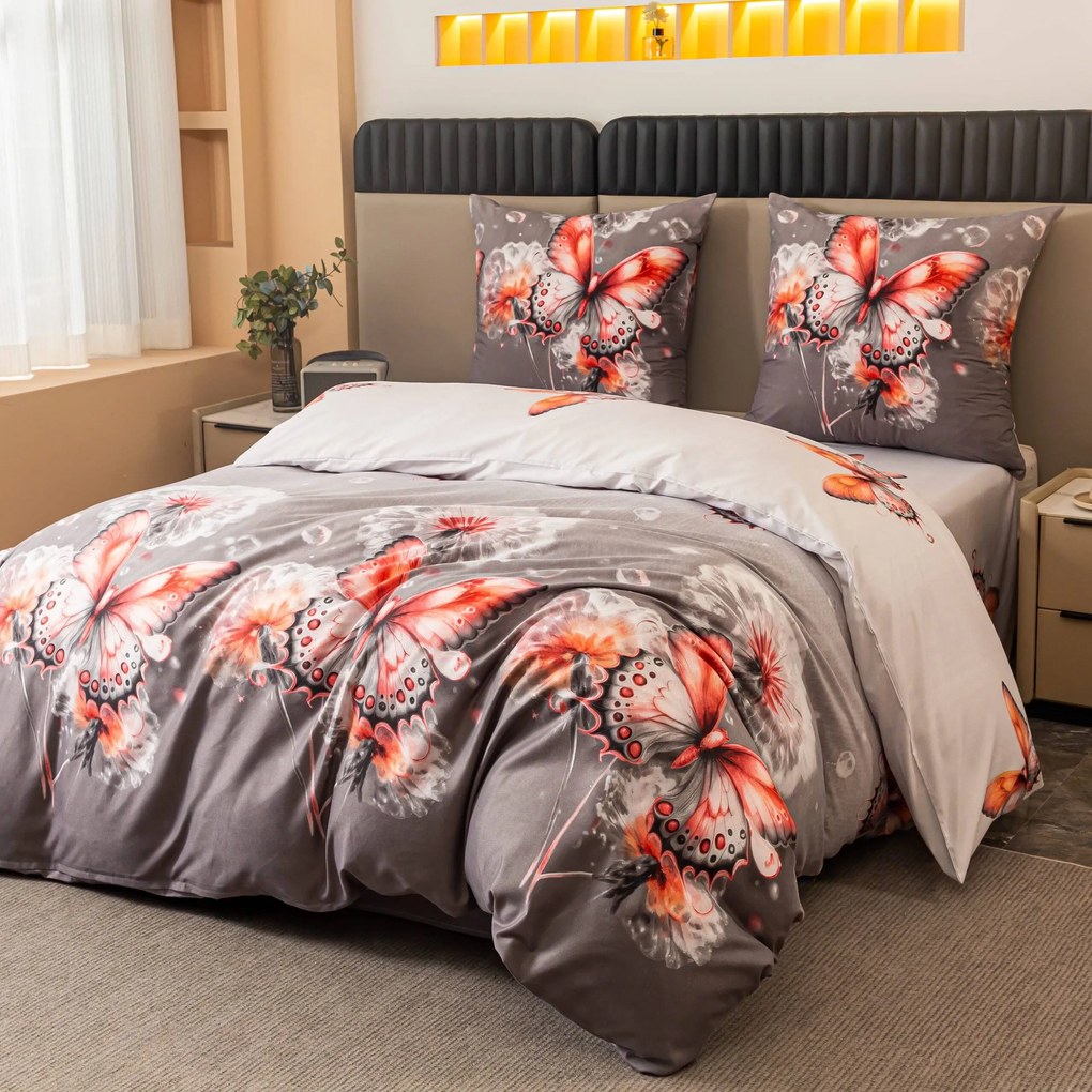 PrzytulneMieszkanie.pl PrzytulneMieszkanie.pl Pościel z mikrofibry FLARISSE szara Rozmiar pościeli: 70 x 80 cm | 140 x 200 cm