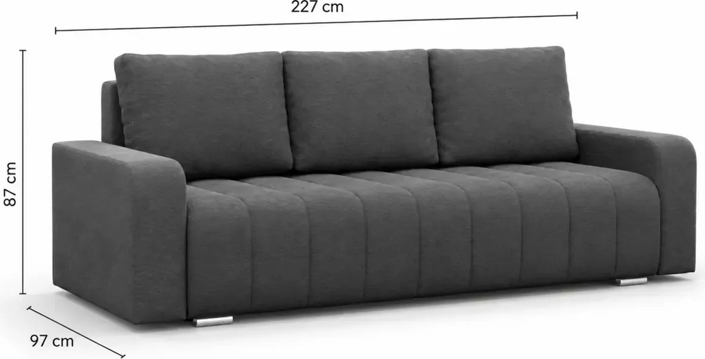 Kanapa Avena z funkcją spania i pojemnikiem – wybór kolorów tkanin