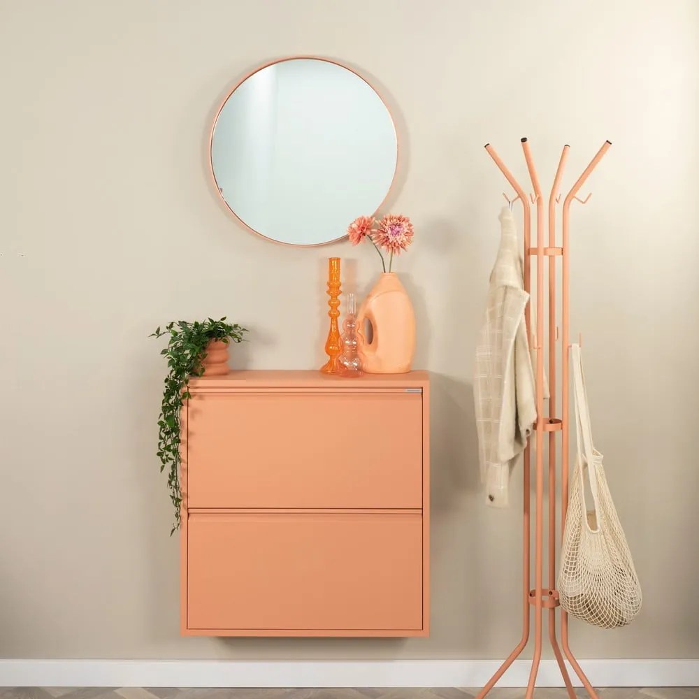 Łososiowa metalowa uchylna szafka na buty 75x77,5x22,5 cm Billy – Spinder Design