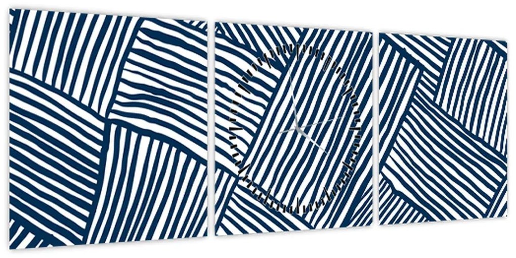 Obraz - linia 3D (z zegarem) (90x30 cm)