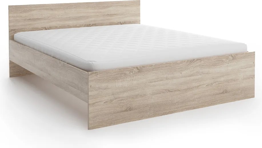 Łóżko ELISA 120 x 200 cm, dąb sonoma Stelaż: Ze stelażem listwowym rolowanym, Materac: Materac Coco Maxi 20 cm