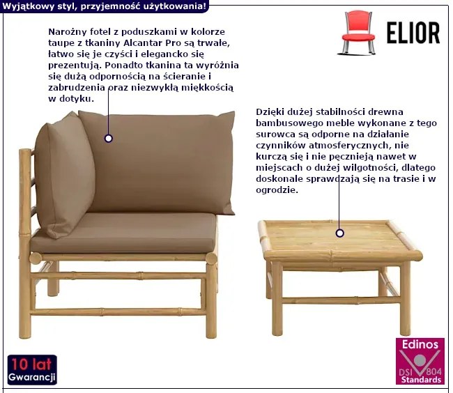 Elegancki zestaw ogrodowy z bambusa L4-N84