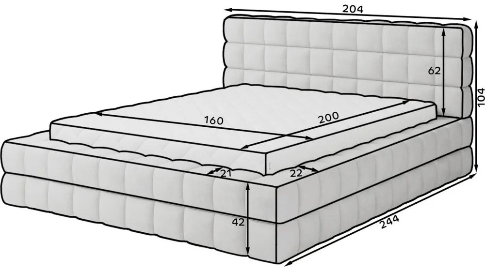 Niebieskie tapicerowane łóżko dwuosobowe ze schowkiem ze stelażem 180x200 cm Dizzle – ELTAP