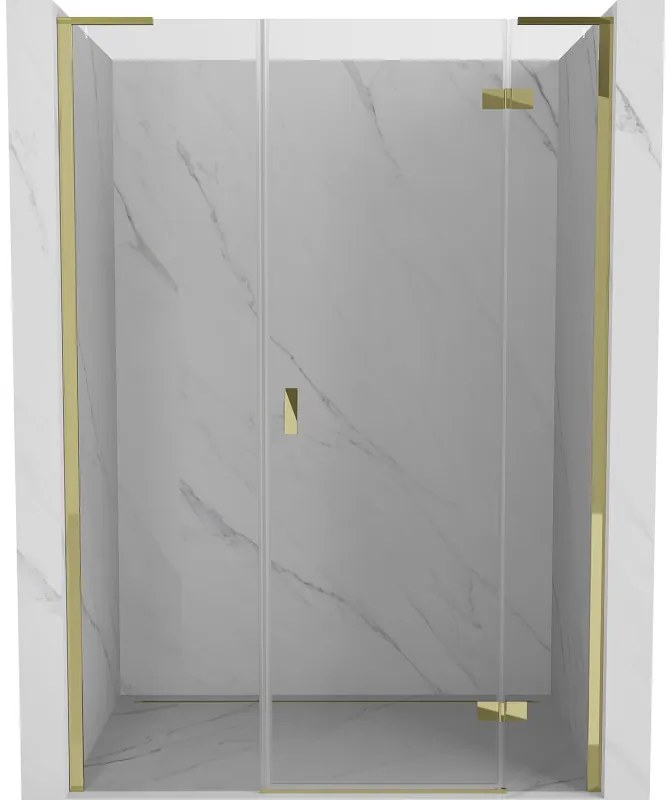 Mexen Mist-H L drzwi prysznicowe uchylne prawe 140 cm, transparent, złote - 8A5L-140-001-50-00-P
