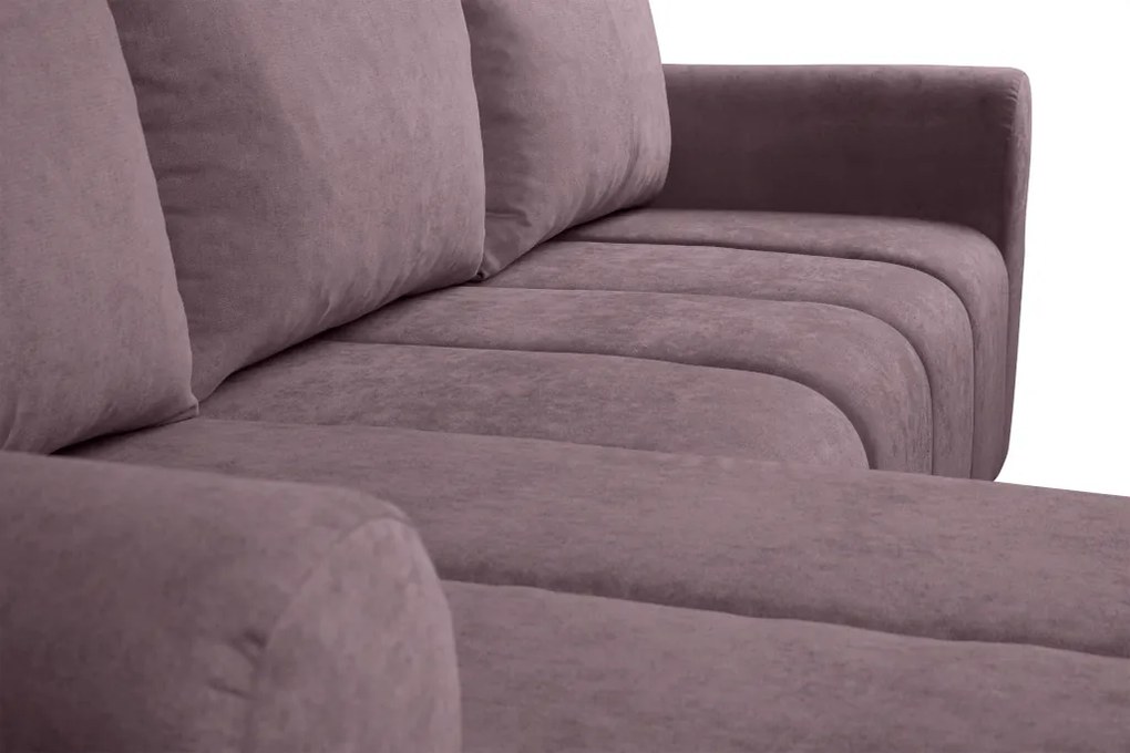 Kompaktowy, rozkładany narożnik Bueno, wrzos/fiolet - Soro 65