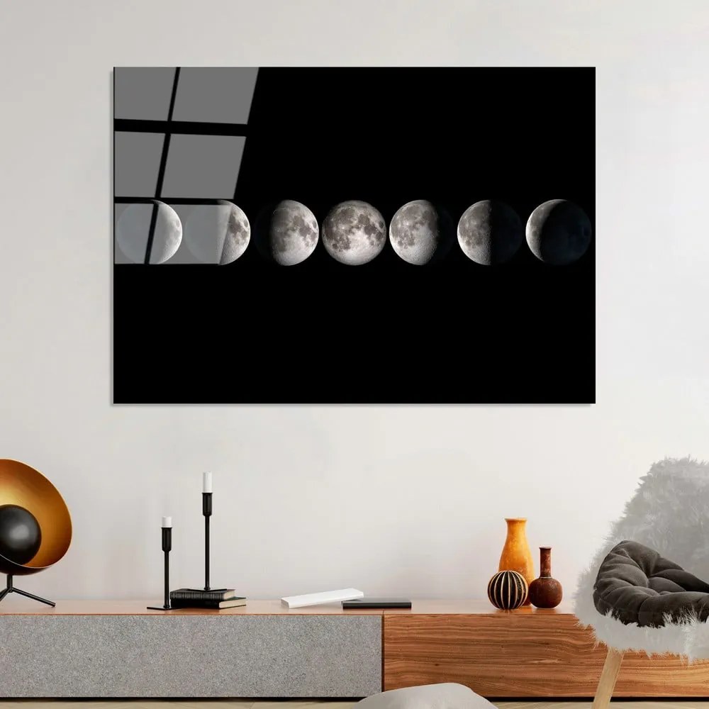 Szklany obraz 100x70 cm Moon Phases – Wallity