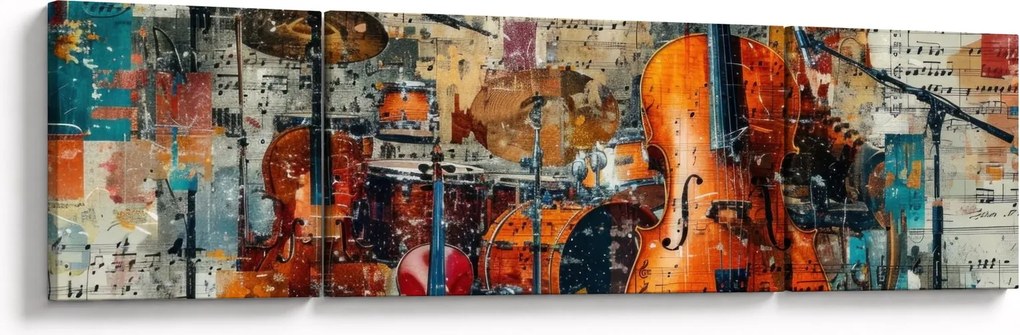 Obraz - Instrumenty muzyczne (170x50 cm)