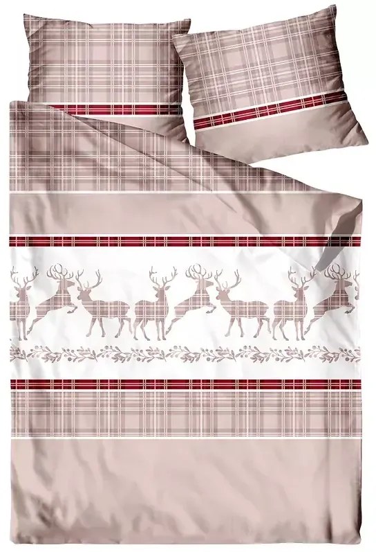 Pościel bawełniana Premium Bielbaw 140x200 Last Xmas beżowa GRENO