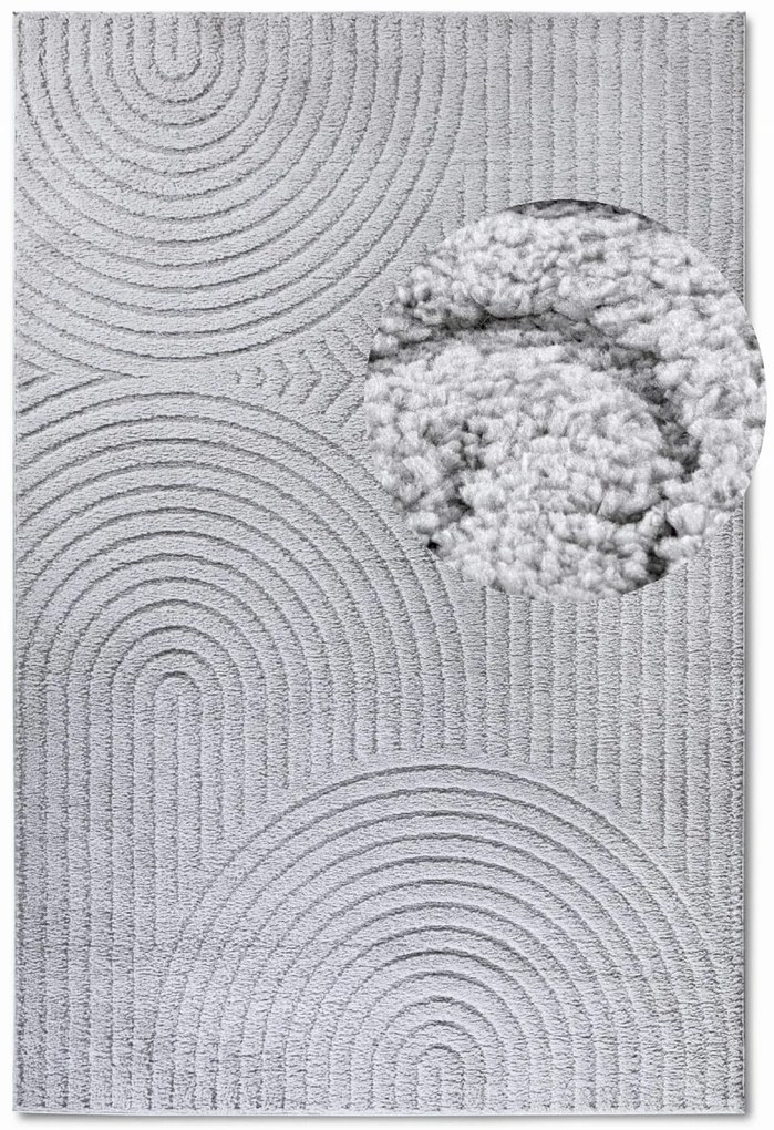 Dywan nowoczesny New York 3D jasny szary 160 cm x 235 cm