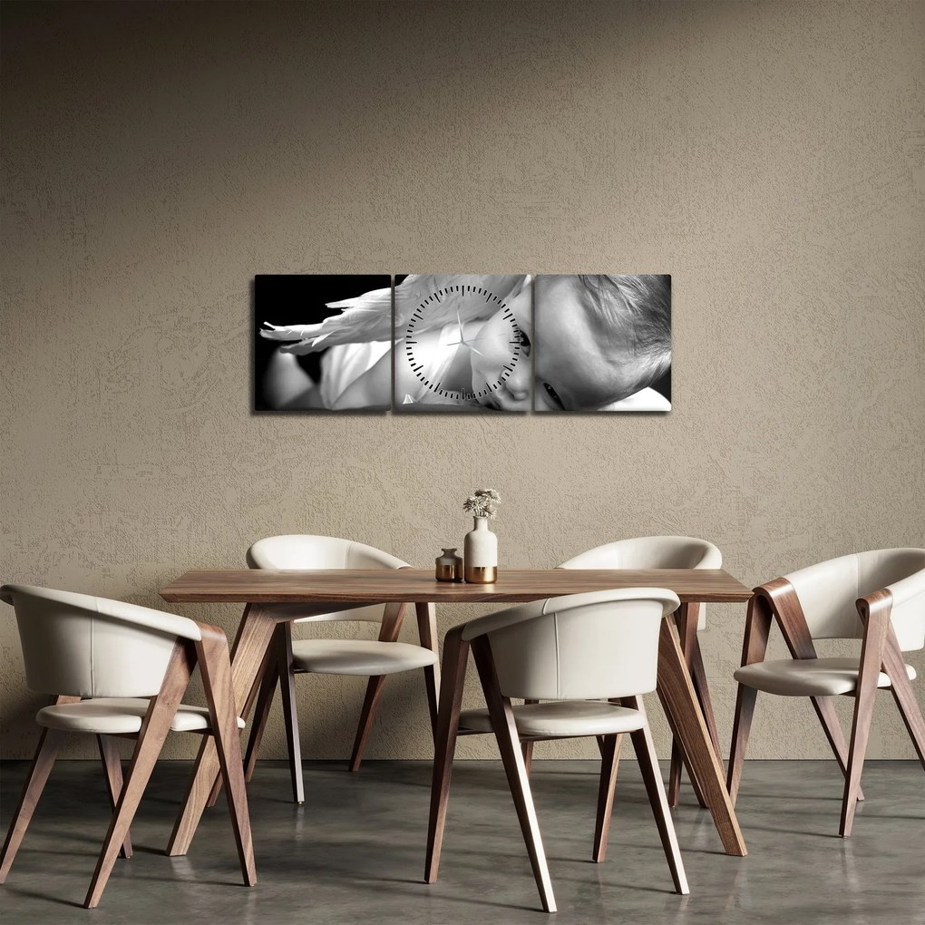 Obraz anioła dziecka (z zegarem) (90x30 cm)