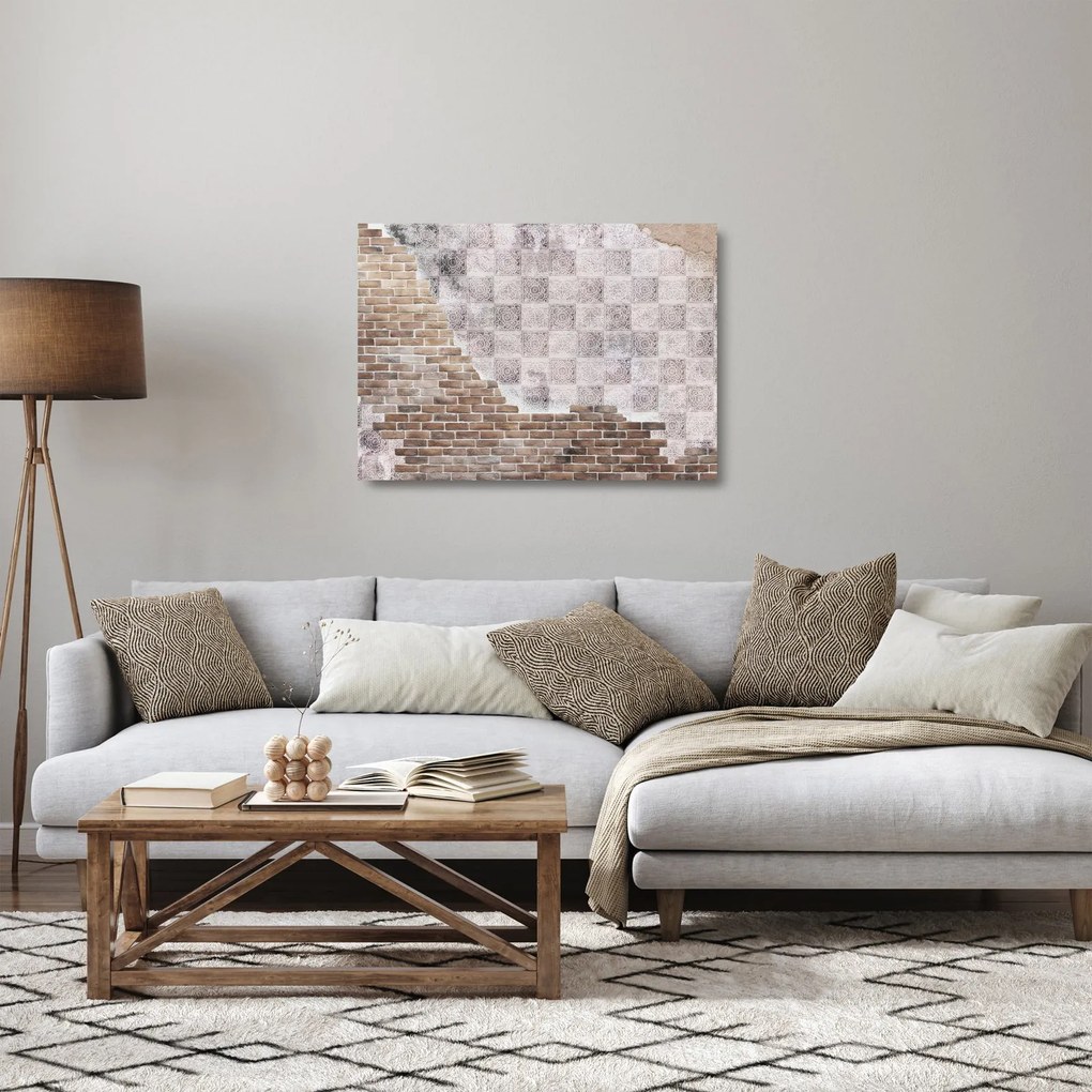 Obraz na szkle - Ceglana ściana (70x50 cm)