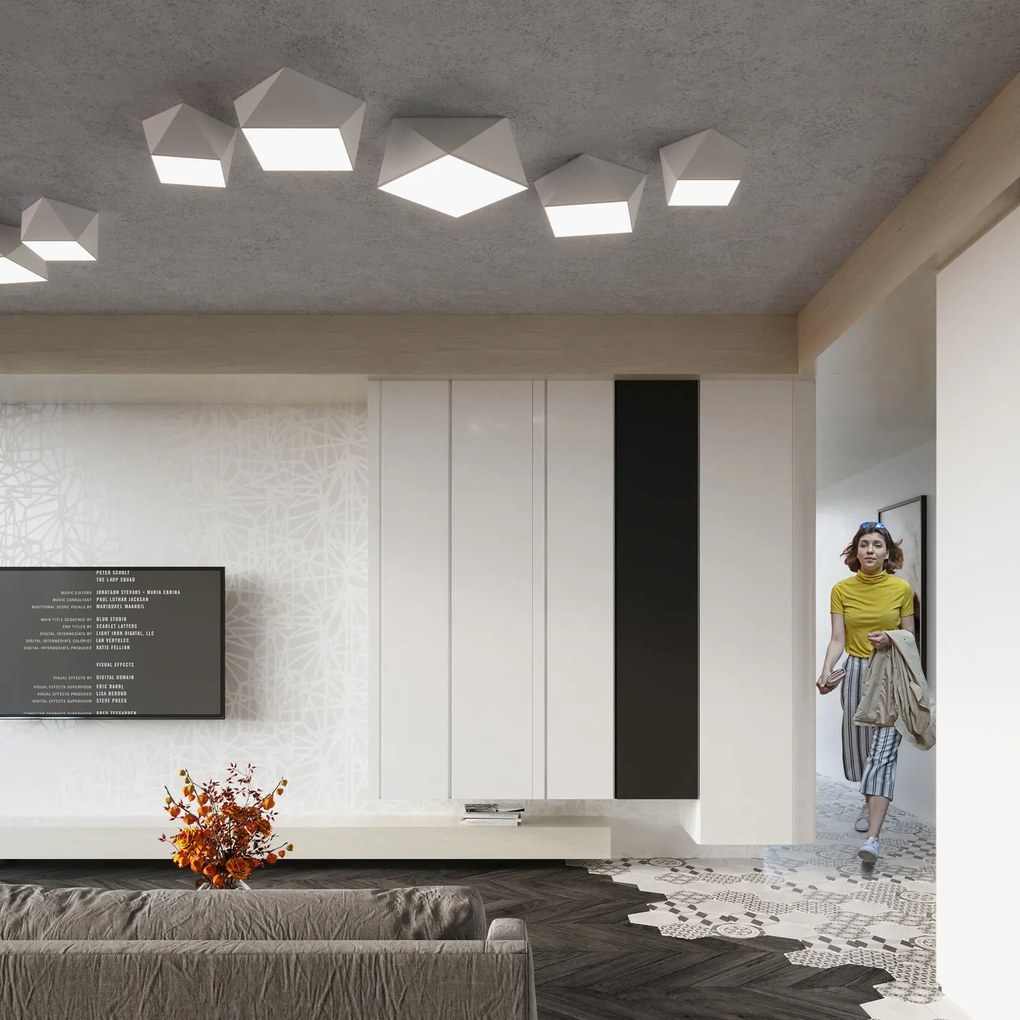 Plafon HEXA 25 biały geometryczny SOLLUX  LIGHTING