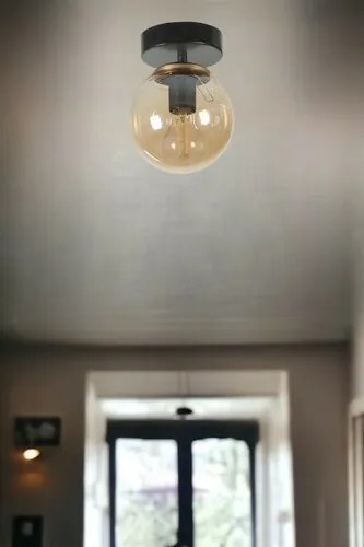 Lampa sufitowa Yeni Can Tekli Siyah Bal CamliAvize, czarna